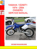 Thumbnail YAMAHA  YZ250T1 1974 - 2004OWNERS SERVICE MANUAL