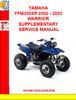 Thumbnail YAMAHA YFM350XP 2000 - 2002 WARRIOR SUPPLEMENTARY SERVICE MA